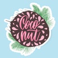 Coconut label lettering