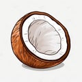 Coconut Line Drawing: Free Png And Vector Images Royalty Free Stock Photo