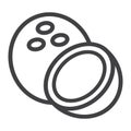 Coconut line icon, fruit and tropical Royalty Free Stock Photo