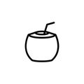 Coconut line icon vector design