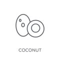 Coconut linear icon. Modern outline Coconut logo concept on whit