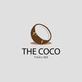 Natural Young Coconut Flat Design Logo Template