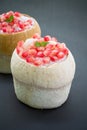 Coconut with lychee and pomegranate Royalty Free Stock Photo