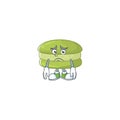 Coconut macarons mascot design style with worried face