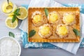 Coconut macaroon cookies with lemon curd