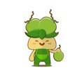 coconut mascot illustration, holding a coconut, cute coconut Royalty Free Stock Photo