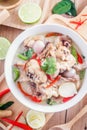 Coconut milk with chicken. Traditional thai soup Tom Kha Gai Royalty Free Stock Photo