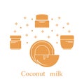 Coconut milk for cosmetics and care products. Glamour fashion vogue style