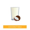 Coconut milk vector icon