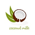 Coconut milk on white