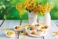 Coconut nests filled with Easter eggs