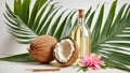 Coconut oil, leaves and flower lotion products ingredient exotic scented essential