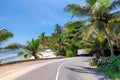 Road near the beach on Paradise island