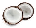 Coconut parts on white