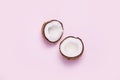 Coconut on pink background. Minimal concept Royalty Free Stock Photo