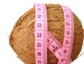 Kokos ružový páska opatrenia cez biely (z 