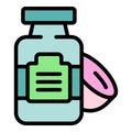 Coconut shampoo bottle icon vector flat