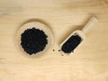 Coconut shell activated carbon for water filtration Royalty Free Stock Photo