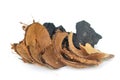 Coconut shell charcoa. Royalty Free Stock Photo