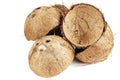 Coconut shell on white background Royalty Free Stock Photo