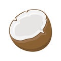 Coconut Sign Emoji Icon Illustration. Exotic Fruit Vector Symbol Emoticon Design Clip Art Sign Comic Style.