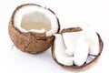 coconut slice isolated on the white background. Royalty Free Stock Photo