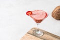 Coconut Strawberry Daiquiri Cocktail Royalty Free Stock Photo