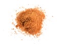 Coconut sugar, also known as coco sugar, coconut palm sugar, coco sap sugar or coconut blossom. Isolated on white