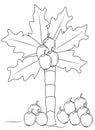 Coconut tree coloring page