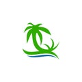 Coconut tree icon logo design vector template Royalty Free Stock Photo