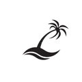 Coconut tree icon logo design vector template Royalty Free Stock Photo