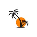 Coconut tree icon logo design vector template Royalty Free Stock Photo