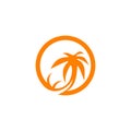 Coconut tree icon logo design vector template Royalty Free Stock Photo