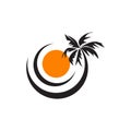 Coconut tree icon logo design vector template Royalty Free Stock Photo