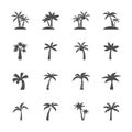 Coconut tree icon set, vector eps10 Royalty Free Stock Photo