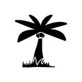 Coconut tree icon vector. Silhouette illustration of the coconut tree. Royalty Free Stock Photo