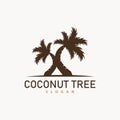 Coconut Tree Logo, Palm Tree Plant Vector, Simple Icon Silhouette Template Design Royalty Free Stock Photo