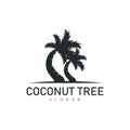 Coconut Tree Logo, Palm Tree Plant Vector, Simple Icon Silhouette Template Design Royalty Free Stock Photo