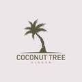 Coconut Tree Logo, Palm Tree Plant Vector, Simple Icon Silhouette Template Design Royalty Free Stock Photo