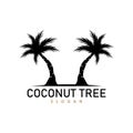 Coconut Tree Logo, Palm Tree Plant Vector, Simple Icon Silhouette Template Design Royalty Free Stock Photo