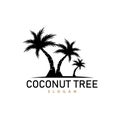 Coconut Tree Logo, Palm Tree Plant Vector, Simple Icon Silhouette Template Design Royalty Free Stock Photo