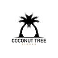 Coconut Tree Logo, Palm Tree Plant Vector, Simple Icon Silhouette Template Design Royalty Free Stock Photo