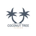 Coconut Tree Logo, Palm Tree Plant Vector, Simple Icon Silhouette Template Design Royalty Free Stock Photo