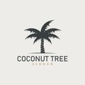 Coconut Tree Logo, Palm Tree Plant Vector, Simple Icon Silhouette Template Design Royalty Free Stock Photo