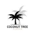 Coconut Tree Logo, Palm Tree Plant Vector, Simple Icon Silhouette Template Design Royalty Free Stock Photo