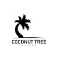 Coconut Tree Logo, Palm Tree Plant Vector, Simple Icon Silhouette Template Design Royalty Free Stock Photo