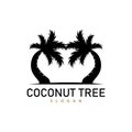 Coconut Tree Logo, Palm Tree Plant Vector, Simple Icon Silhouette Template Design Royalty Free Stock Photo