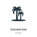 Coconut tree vector icon on white background. Flat vector coconut tree icon symbol sign from modern ecology collection for mobile Royalty Free Stock Photo