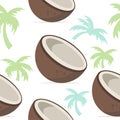 Coconut Tropical seamless pattern design
