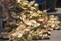 Coconut waste, excess demand Royalty Free Stock Photo